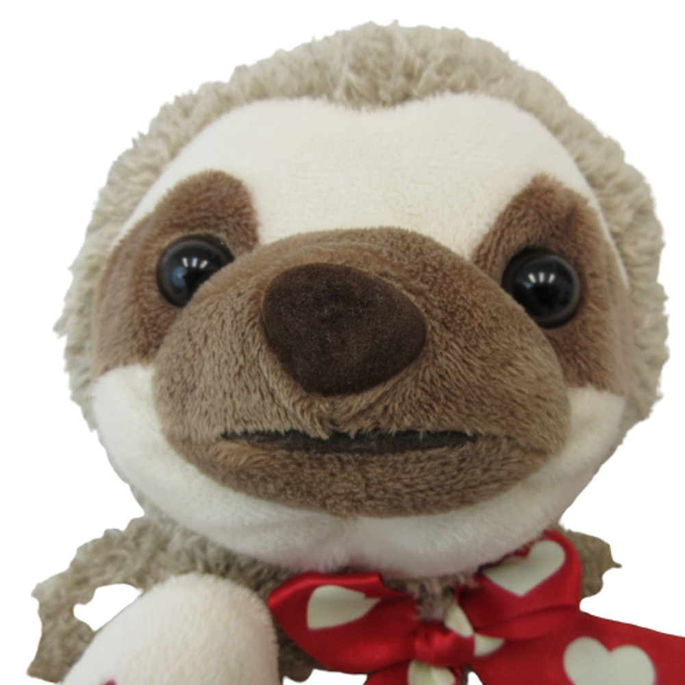 Dan Dee Sloth Plush with Heart and Bow Valentine Love Collectors Choice Cute